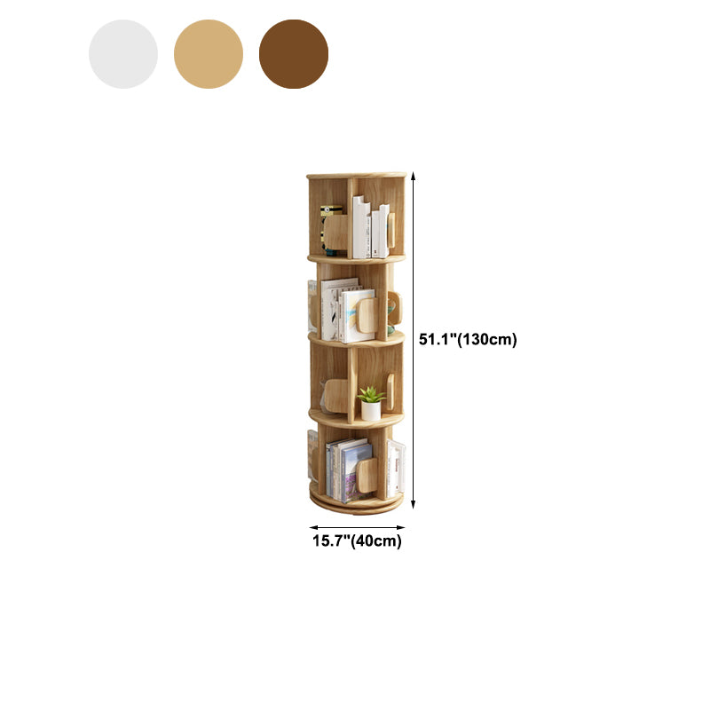 Modern Corner Wood Bookshelf Vertical Bookcase for Living Room and Study Room