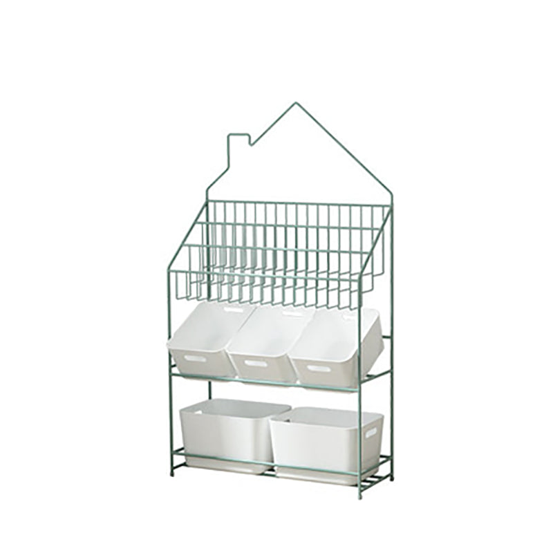 Modern Metal Bookshelf Etagere Open Shelf Bookcase in Black/White/Blue/Green/Pink