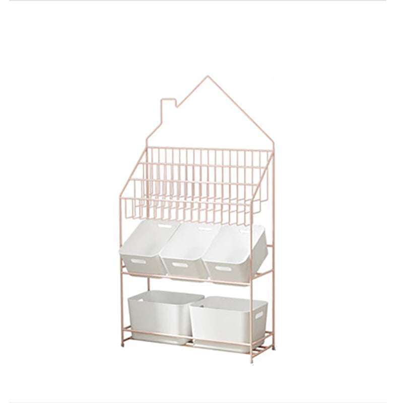 Modern Metal Bookshelf Etagere Open Shelf Bookcase in Black/White/Blue/Green/Pink