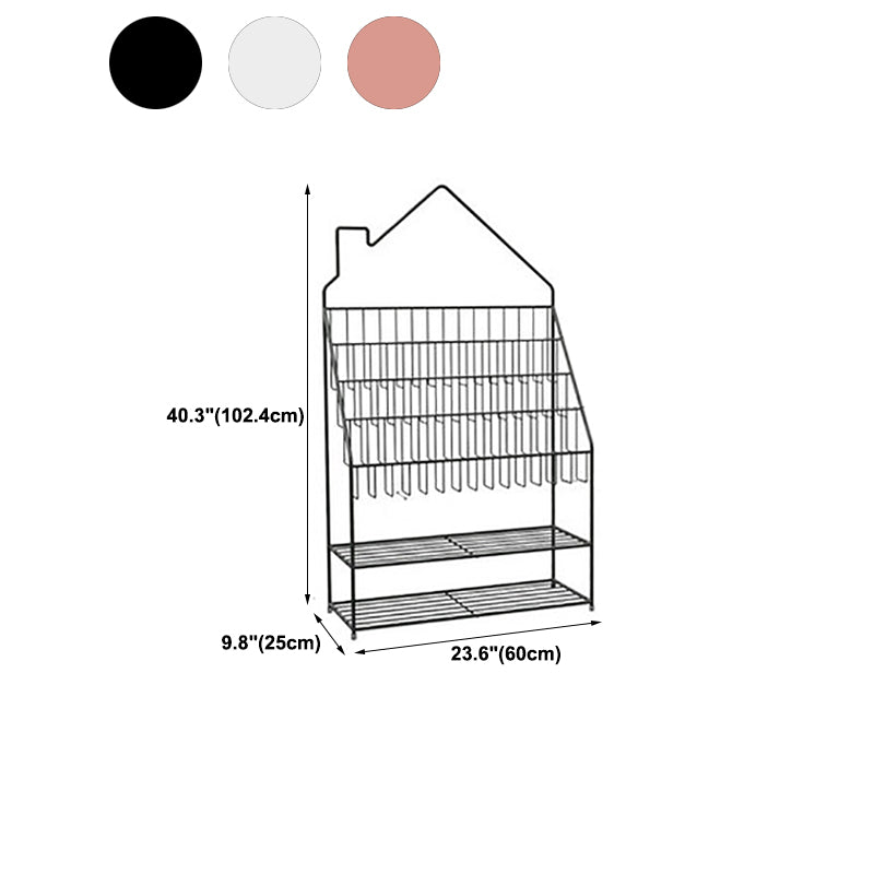 Modern Metal Bookshelf Etagere Open Shelf Bookcase in Black/White/Blue/Green/Pink