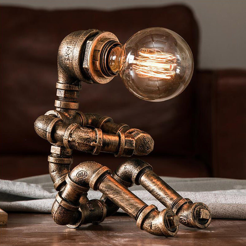 Table de robot assis Antiqued Light 1 tête de chevet métallique de tête en laiton pour le café