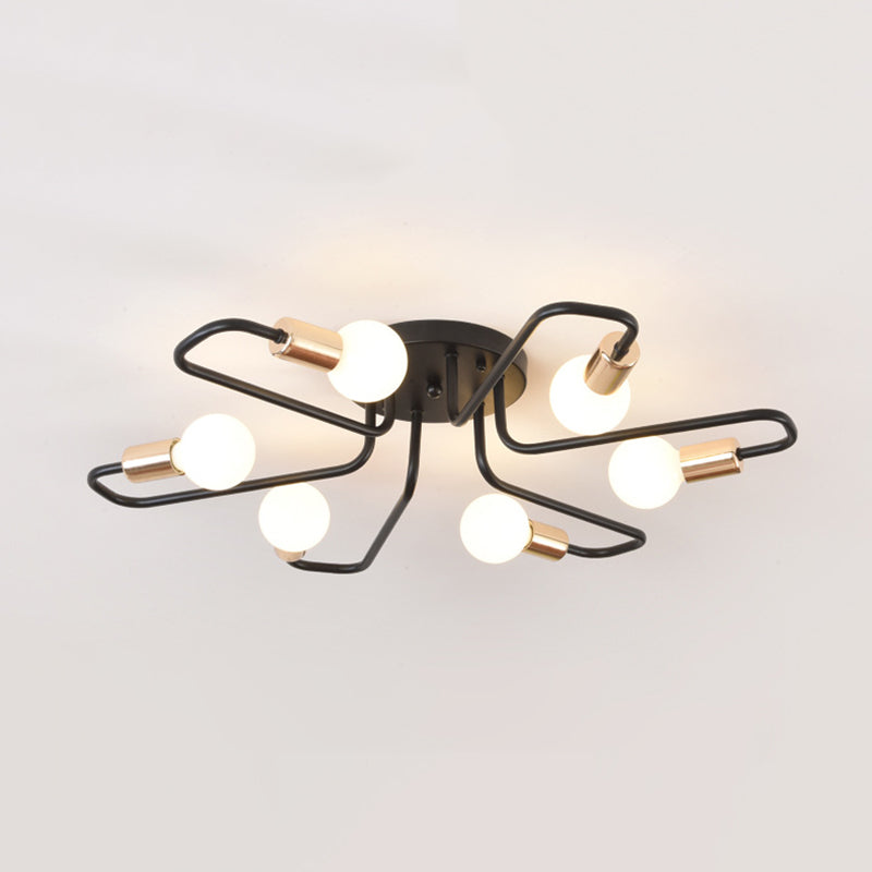 Minimalist Metallic Ceiling Light Contemporary Flush Mount Light Fixture