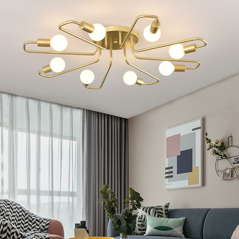 Minimalist Metallic Ceiling Light Contemporary Flush Mount Light Fixture