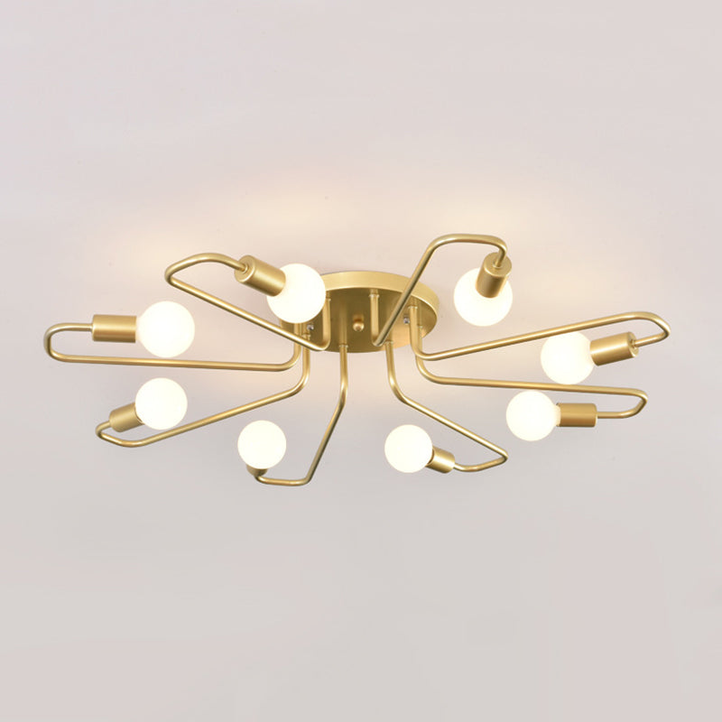Minimalist Metallic Ceiling Light Contemporary Flush Mount Light Fixture