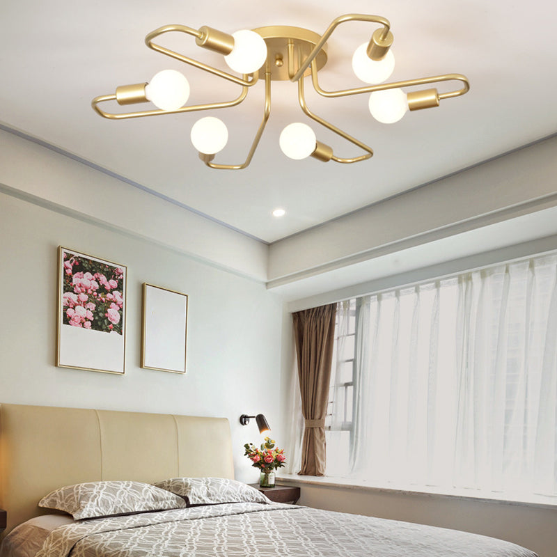 Minimalist Metallic Ceiling Light Contemporary Flush Mount Light Fixture