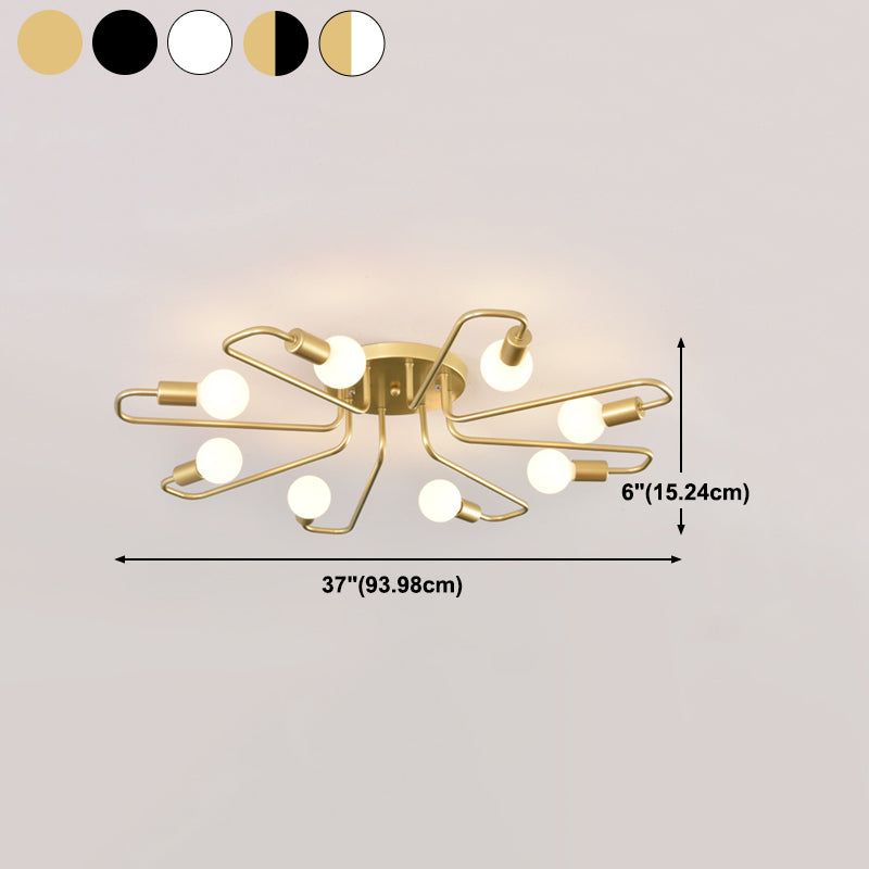 Minimalist Metallic Ceiling Light Contemporary Flush Mount Light Fixture