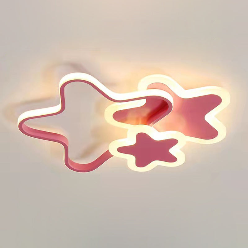 Modern Star Shape Ceiling Mount Light Fixture 3 Lights Ceiling Mounted Light