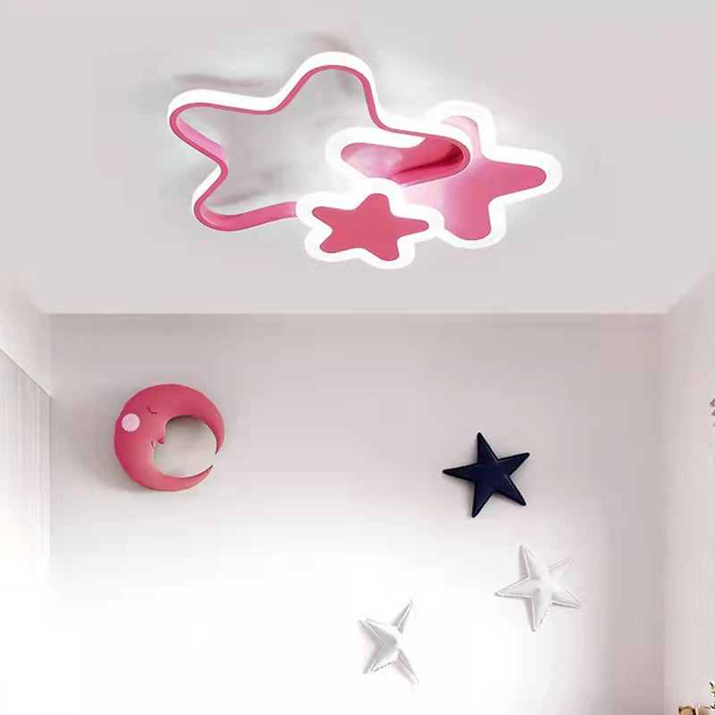 Modern Star Shape Ceiling Mount Light Fixture 3 Lights Ceiling Mounted Light