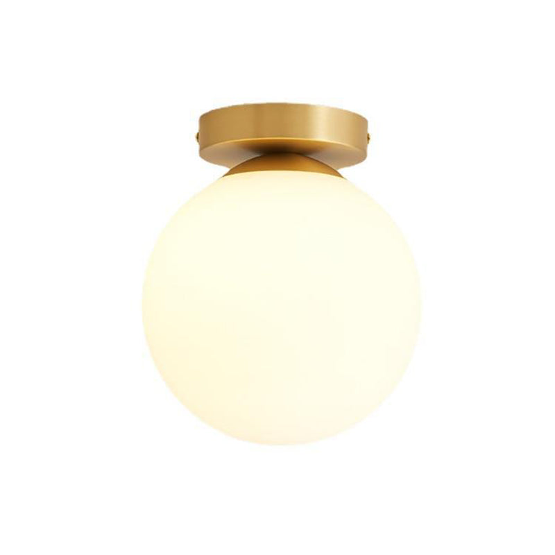 Contemporary Glass Ceiling Light Golden Flush Mount Lighting for Bedroom