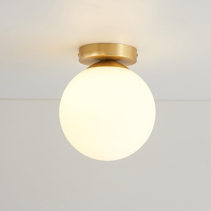 Contemporary Glass Ceiling Light Golden Flush Mount Lighting for Bedroom