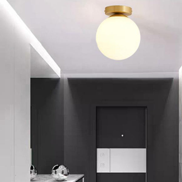 Contemporary Glass Ceiling Light Golden Flush Mount Lighting for Bedroom
