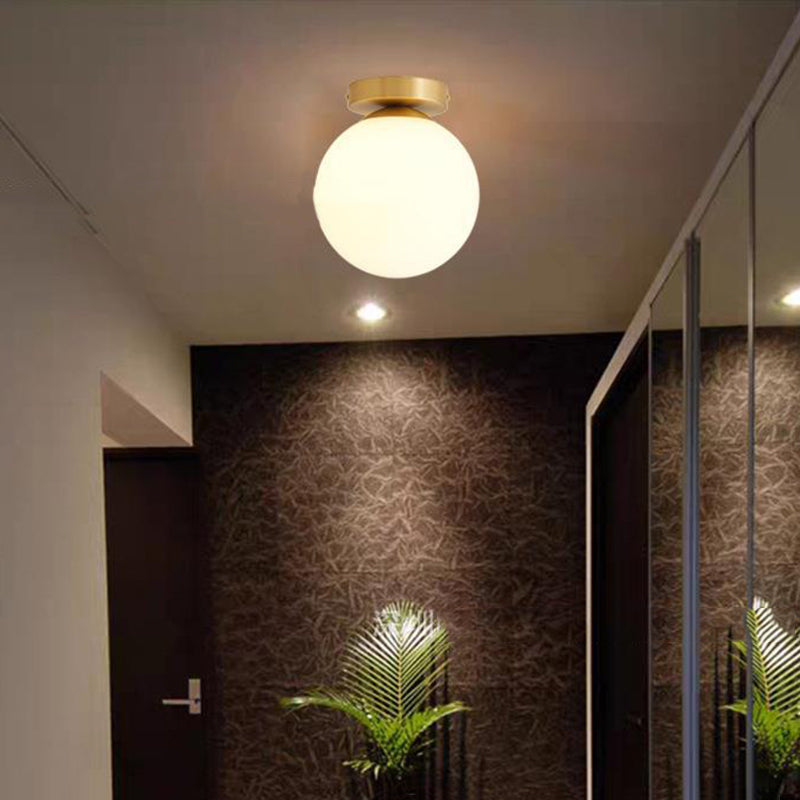 Contemporary Glass Ceiling Light Golden Flush Mount Lighting for Bedroom