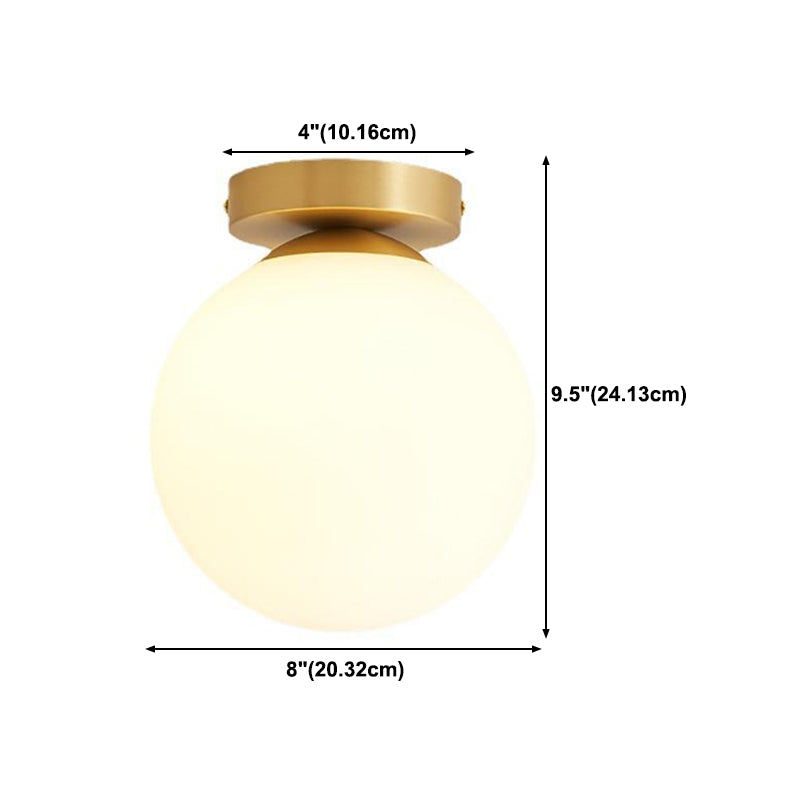 Contemporary Glass Ceiling Light Golden Flush Mount Lighting for Bedroom