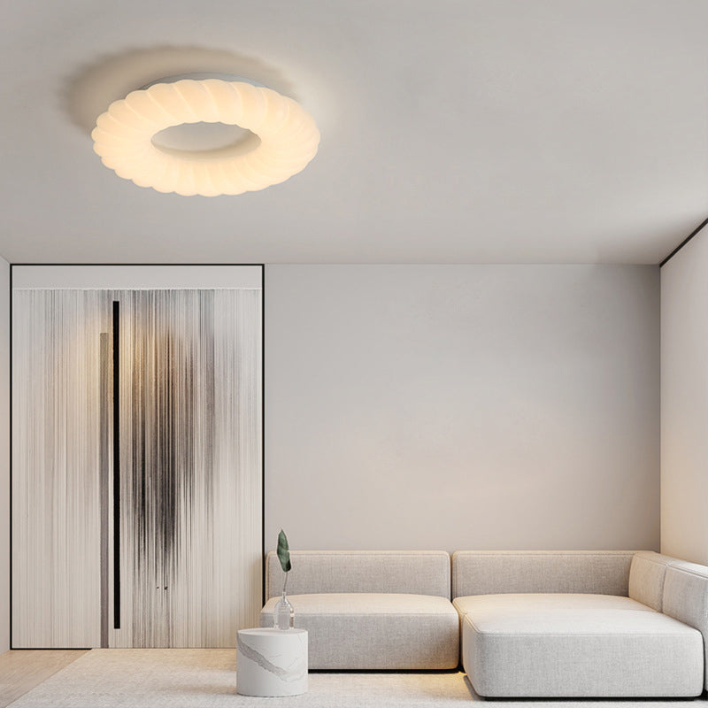 Contemporary LED Ceiling Light White Shaded Flush Mount Lighting for Room