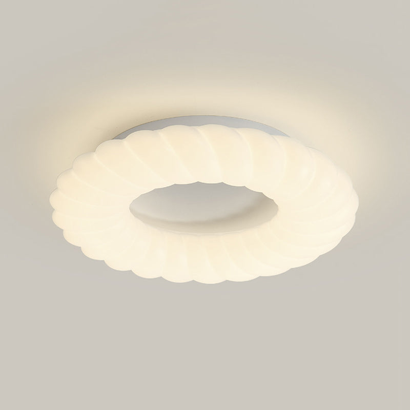 Contemporary LED Ceiling Light White Shaded Flush Mount Lighting for Room