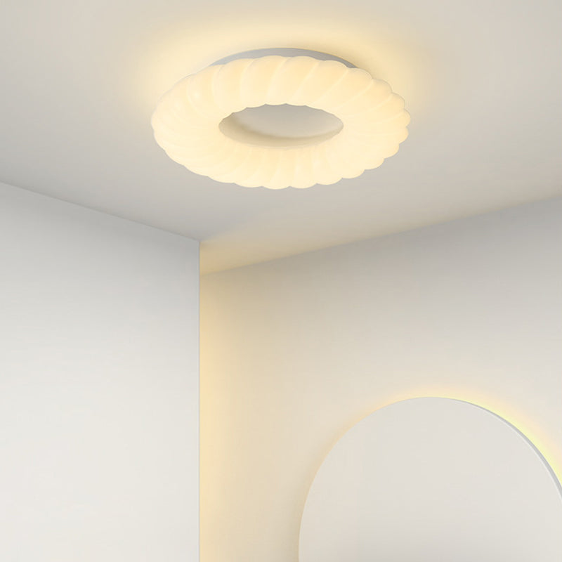 Contemporary LED Ceiling Light White Shaded Flush Mount Lighting for Room