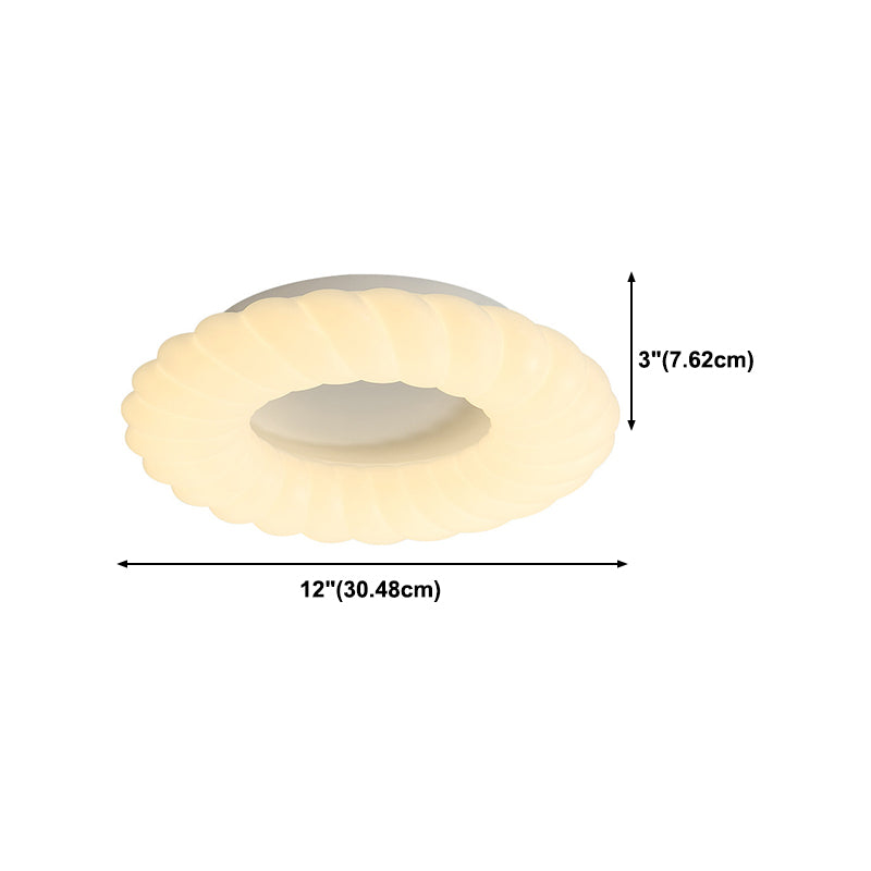 Contemporary LED Ceiling Light White Shaded Flush Mount Lighting for Room