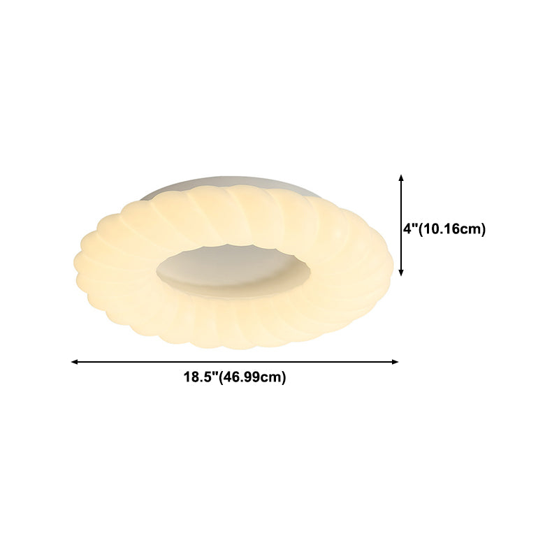 Contemporary LED Ceiling Light White Shaded Flush Mount Lighting for Room