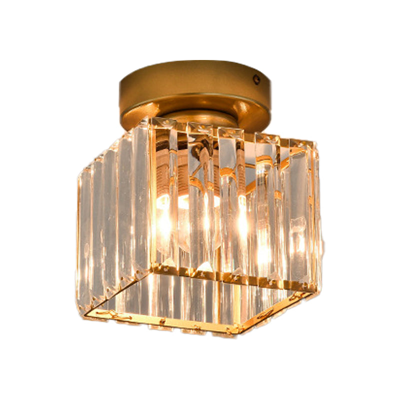 Crystal Geometric Flush Mount Lights Contemporary Style 1 Light Flush Mount Fixture