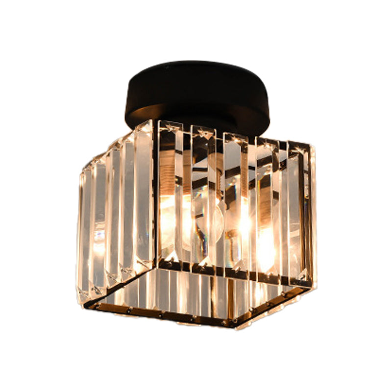 Crystal Geometric Flush Mount Lights Contemporary Style 1 Light Flush Mount Fixture