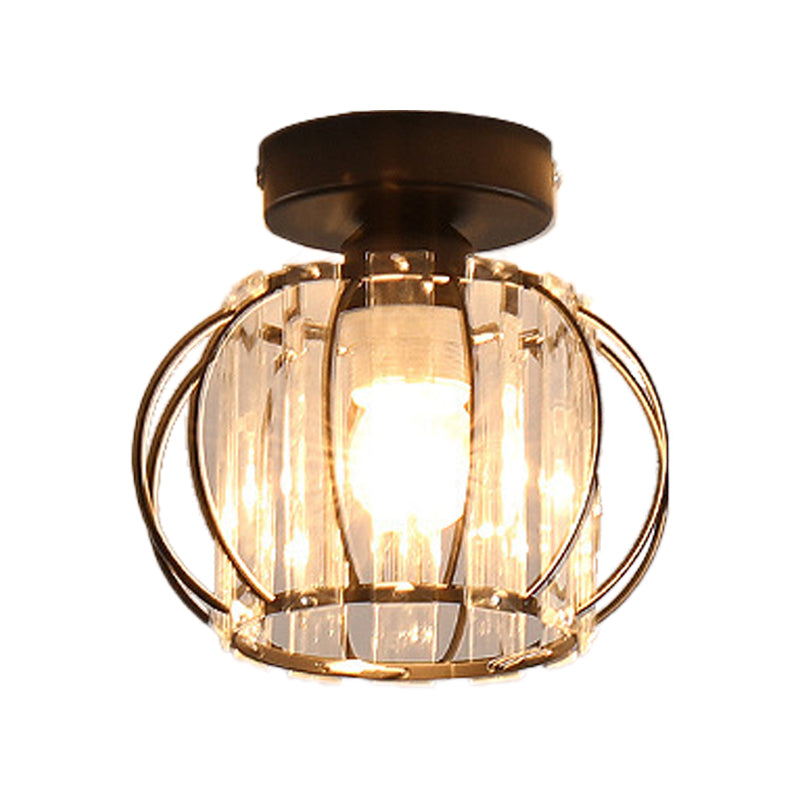 Crystal Geometric Flush Mount Lights Contemporary Style 1 Light Flush Mount Fixture