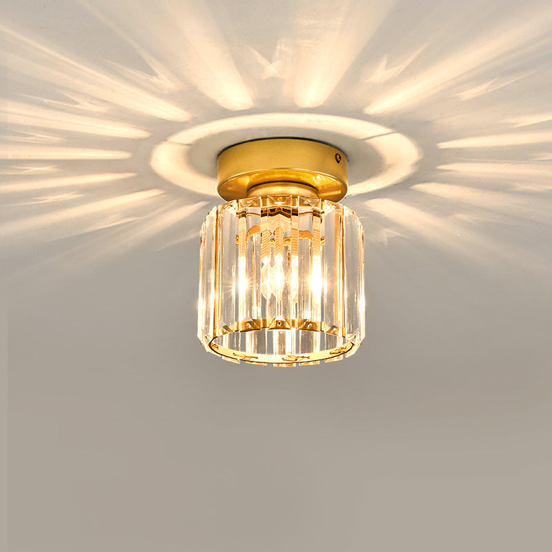 Crystal Geometric Flush Mount Lights Contemporary Style 1 Light Flush Mount Fixture