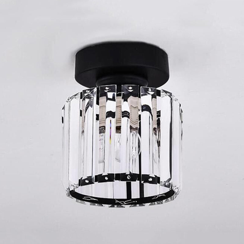 Crystal Geometric Flush Mount Lights Contemporary Style 1 Light Flush Mount Fixture