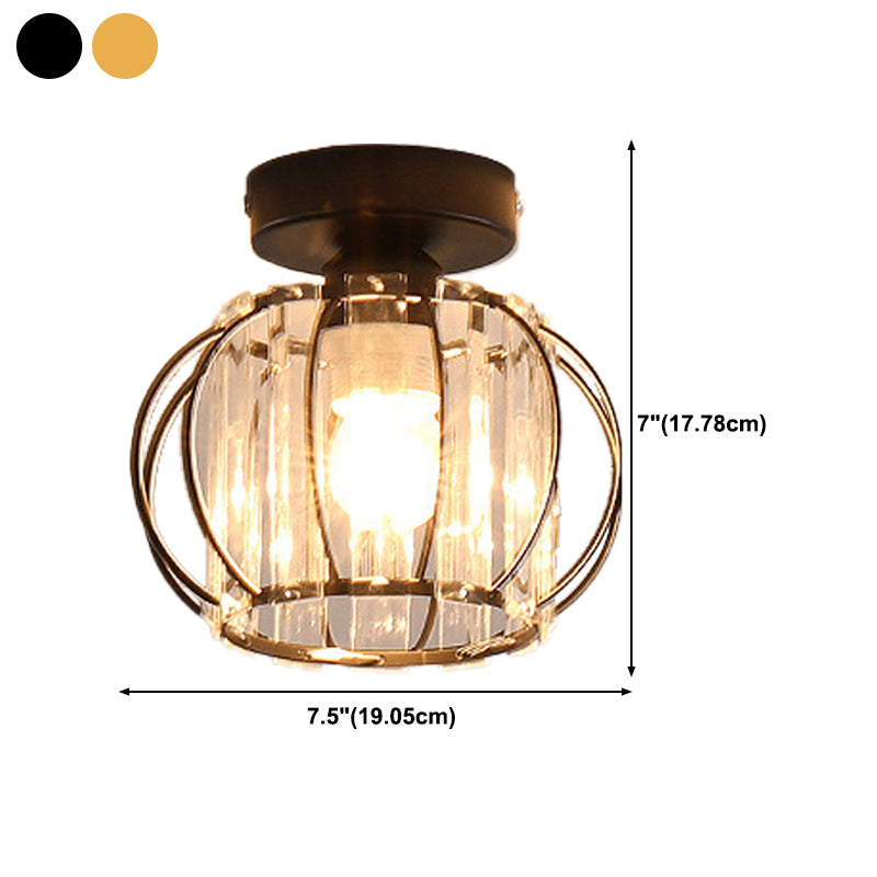 Crystal Geometric Flush Mount Lights Contemporary Style 1 Light Flush Mount Fixture
