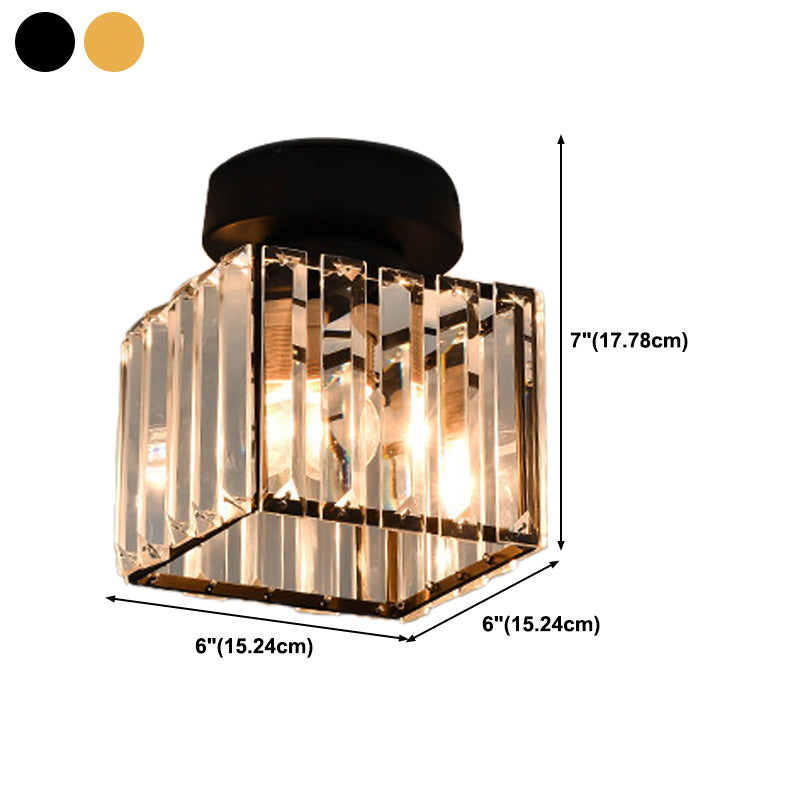 Crystal Geometric Flush Mount Lights Contemporary Style 1 Light Flush Mount Fixture