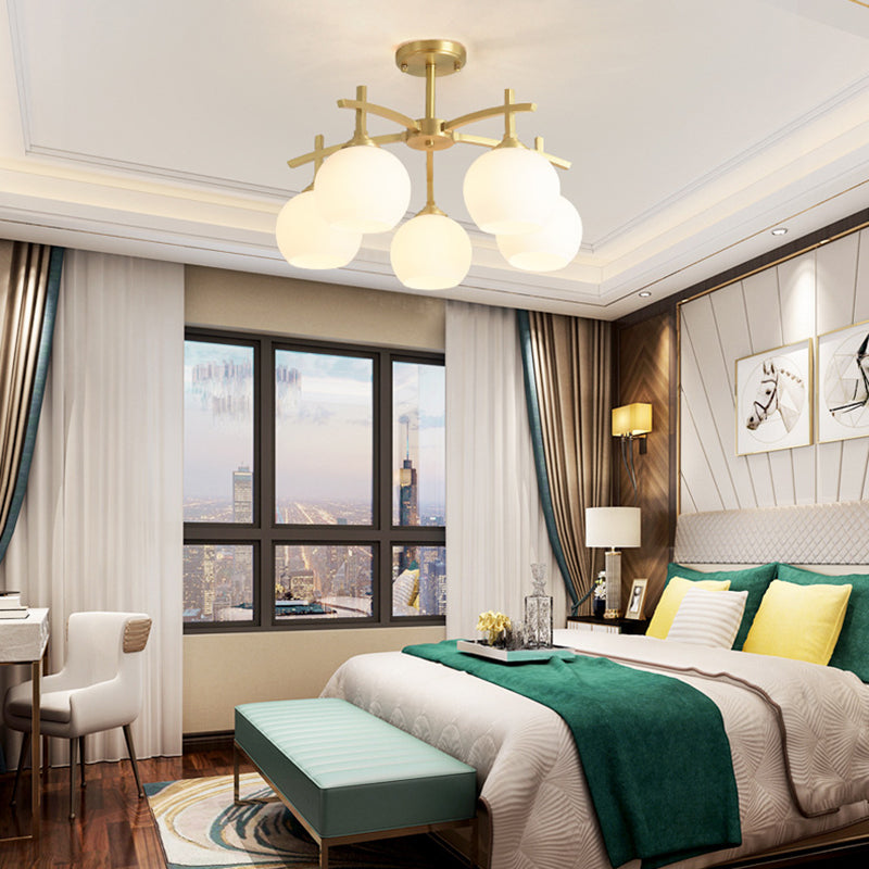 Modern Globe Ceiling Lighting Metal Multiple-Light Ceiling Mount Light Fixture