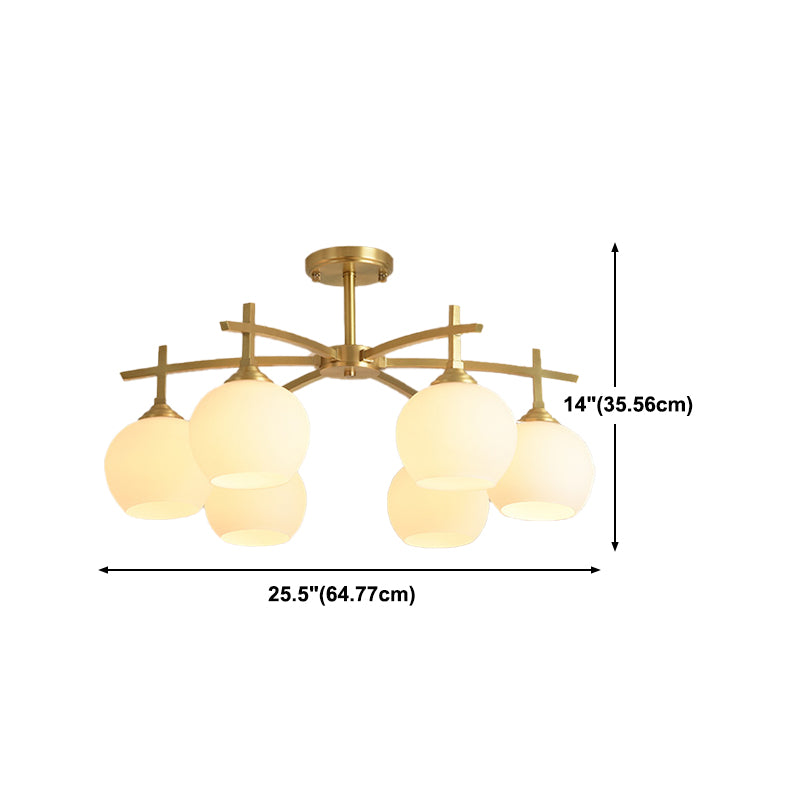 Modern Globe Ceiling Lighting Metal Multiple-Light Ceiling Mount Light Fixture