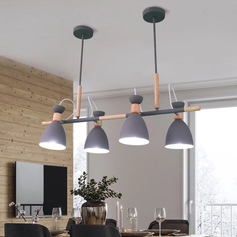 Modern Style Linear Shape Island Lights Metal 4 Lights Pendant Light for Living Room