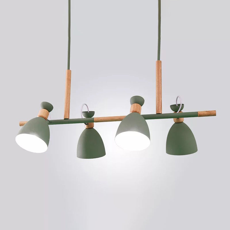Modern Style Linear Shape Island Lights Metal 4 Lights Pendant Light for Living Room