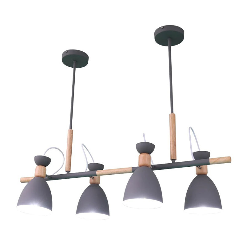 Modern Style Linear Shape Island Lights Metal 4 Lights Pendant Light for Living Room