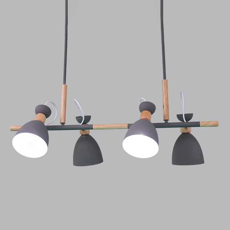 Modern Style Linear Shape Island Lights Metal 4 Lights Pendant Light for Living Room