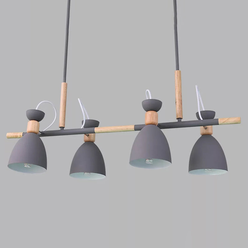 Modern Style Linear Shape Island Lights Metal 4 Lights Pendant Light for Living Room