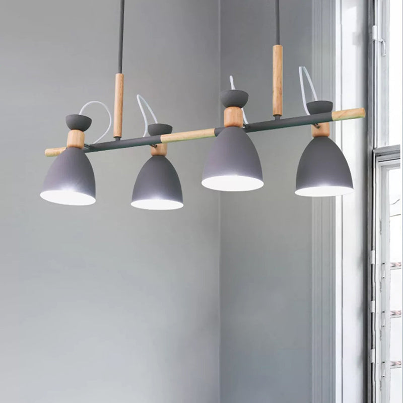 Modern Style Linear Shape Island Lights Metal 4 Lights Pendant Light for Living Room