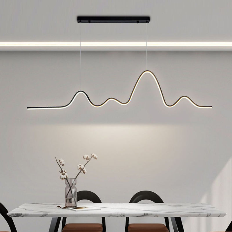 Modern Style Geometric Shape Island Pendant Acrylic Island Light Fixtures for Living Room