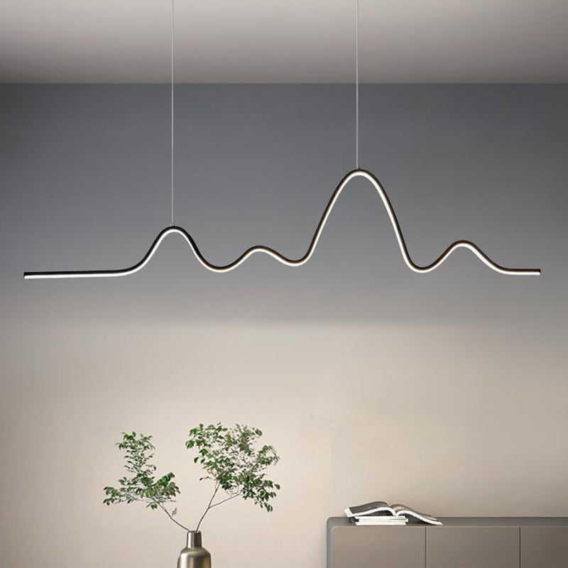 Modern Style Geometric Shape Island Pendant Metal Island Light Fixtures for Living Room