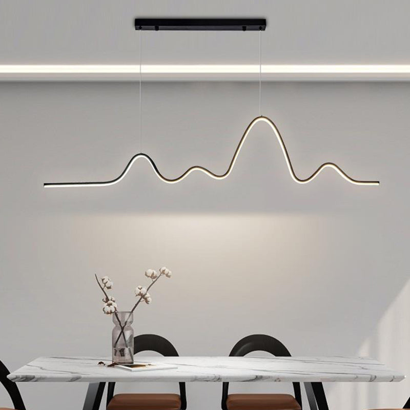 Modern Style Geometric Shape Island Pendant Metal Island Light Fixtures for Living Room
