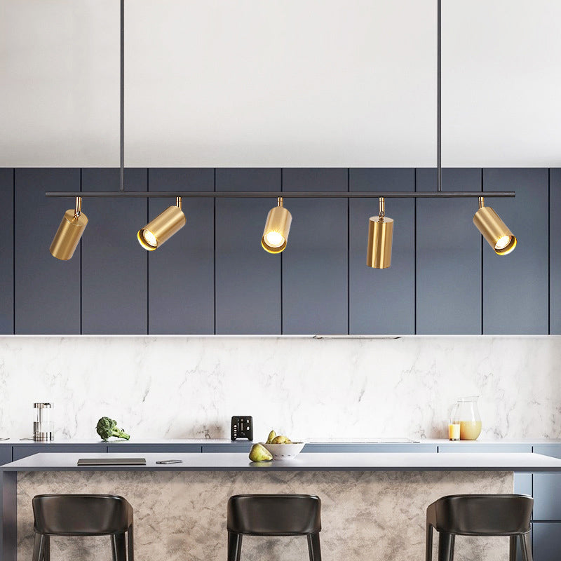 Half Cylinder Shape Modern Style Island Pendant Metal Island Light Fixtures