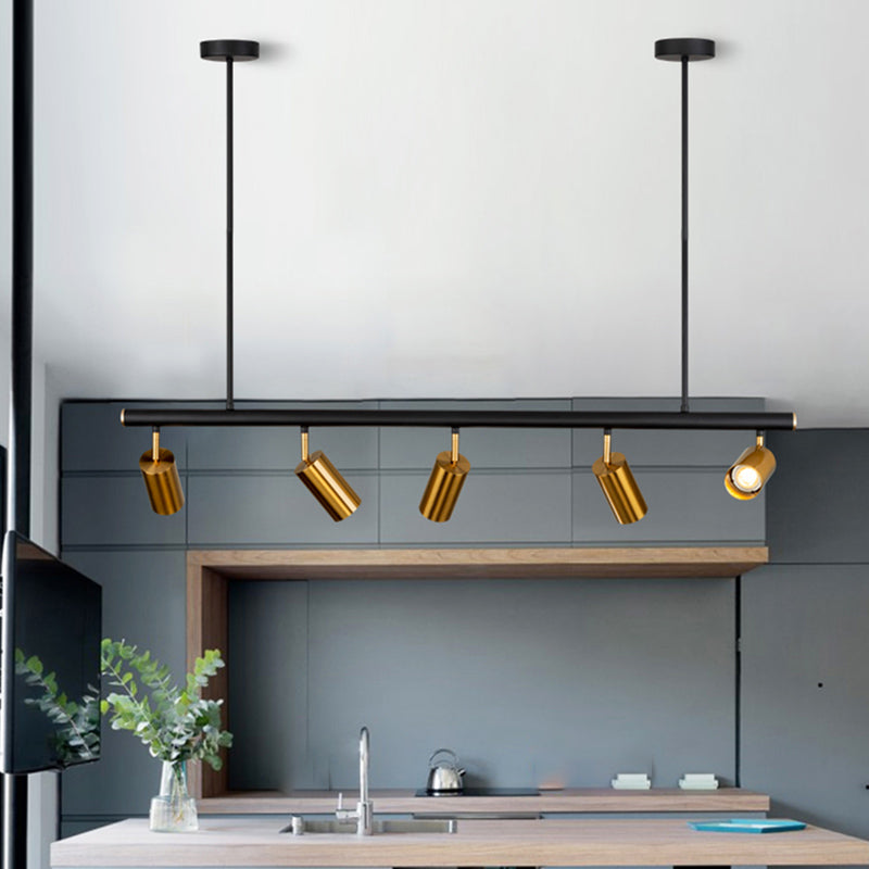 Half Cylinder Shape Modern Style Island Pendant Metal Island Light Fixtures