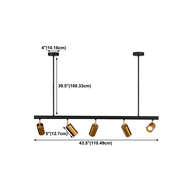 Half Cylinder Shape Modern Style Island Pendant Metal Island Light Fixtures