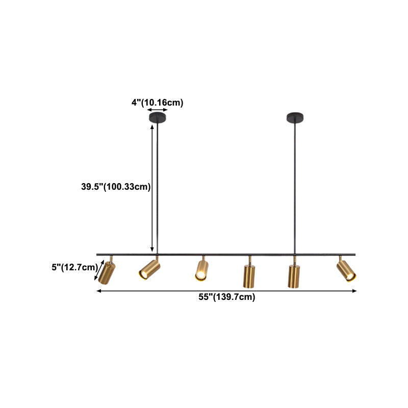 Half Cylinder Shape Modern Style Island Pendant Metal Island Light Fixtures