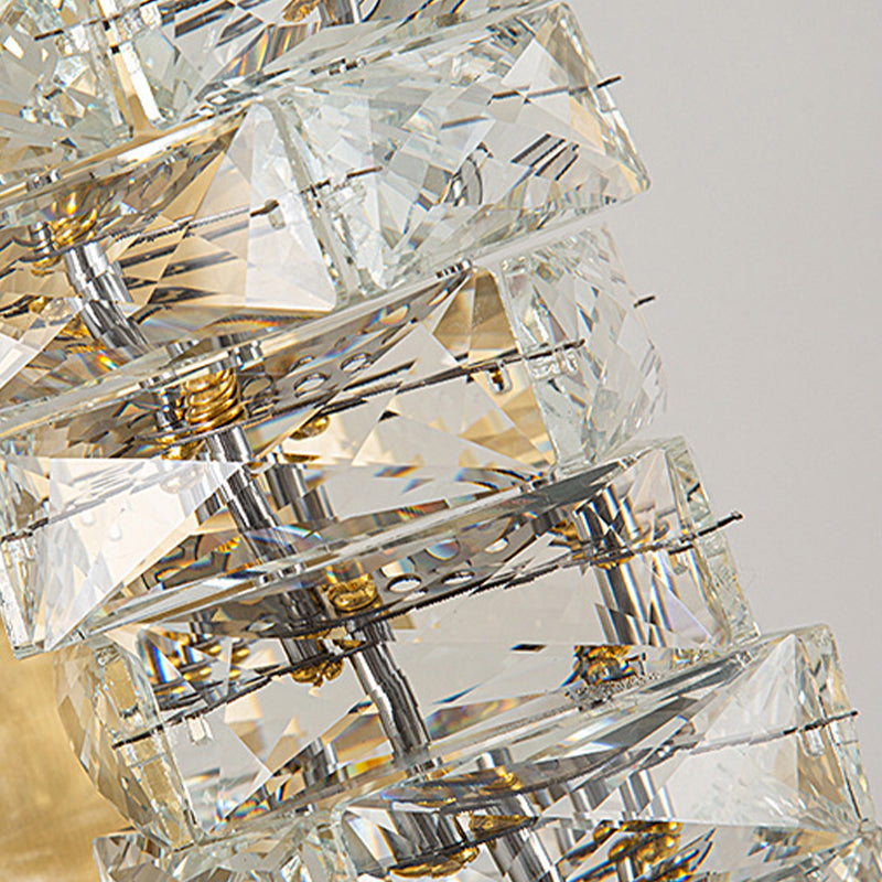 Modern Unique Shape Wall Mount Light Fixture Crystal Sconce Lamp in Gold