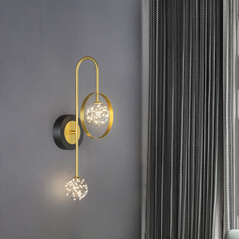 Modern Unique Shape Wall Mount Light Fixture Wall Light Sconce in Gold for Dining Room