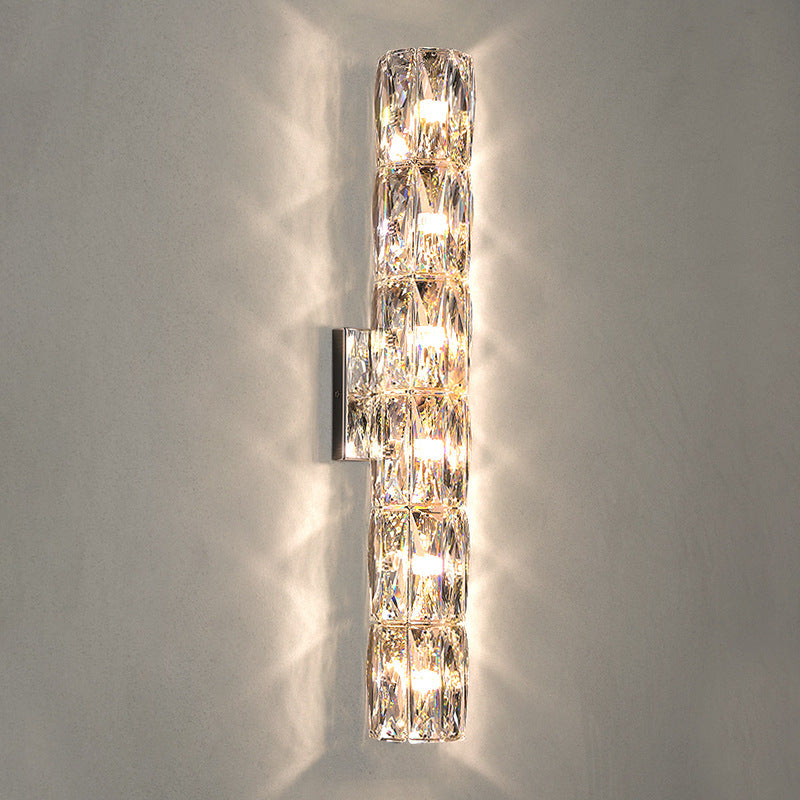Modern Style Linear Shape Wall Sconce Crystal Sconces for Living Room