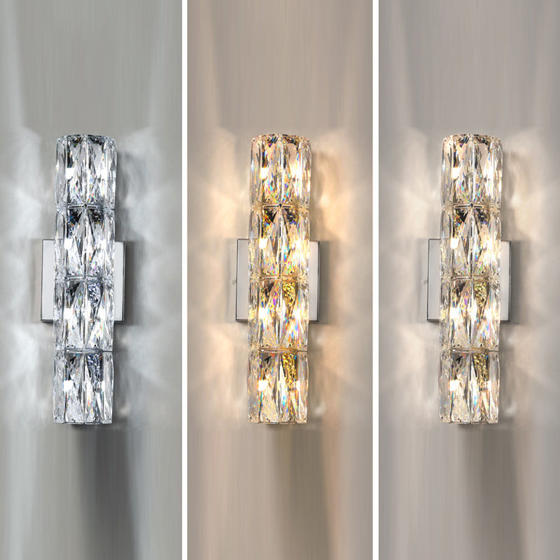 Modern Style Linear Shape Wall Sconce Crystal Sconces for Living Room