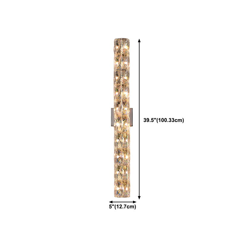 Modern Style Linear Shape Wall Sconce Crystal Sconces for Living Room