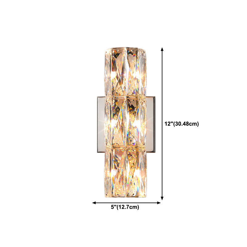 Modern Style Linear Shape Wall Sconce Crystal Sconces for Living Room